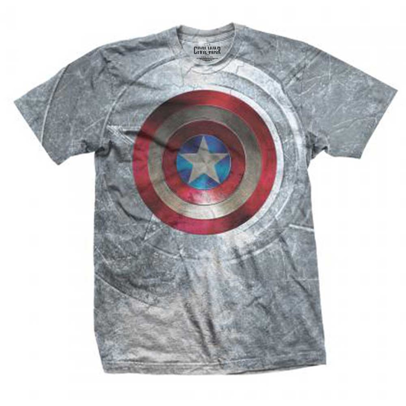 Marvel Comics Mens Tee: Captain America Civil War Shield T-Shirt