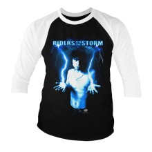 Riders On The Storm - Jim Morrison Baseball 3/4 Sleeve Shirt, Farbe: Schwarz/Weiß