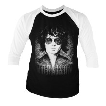 Jim Morrison - America Baseball 3/4 Sleeve Shirt, Farbe: Schwarz/Weiß