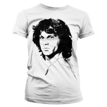 Jim Morrison Portrait Girly Tee T-Shirt, Farbe: Weiß