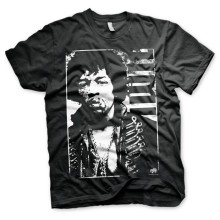 Jimi Hendrix Distressed T-Shirt, Farbe: noir