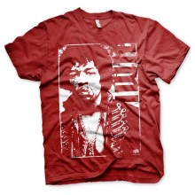 Jimi Hendrix Distressed T-Shirt, Farbe: Rot