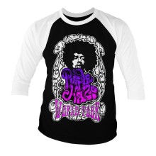 Jimi Hendrix - Purple Haze World Tour Baseball 34 Sleeve Shirt, Farbe: Schwarz/Weiß