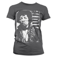 Jimi Hendrix Distressed Girly Tee T-Shirt, Farbe: Anthrazit