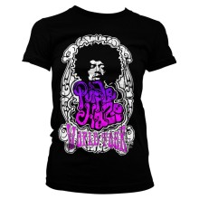 Jimi Hendrix - Purple Haze World Tour Girly Tee T-Shirt, Farbe: negro
