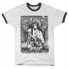 Jimi Hendrix - Bold As Love Ringer T-Shirt, Farbe: Schwarz/Weiß