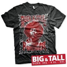 Jimi Hendrix - Rock 'n Roll Forever Big & Tall T-Shirt, Farbe: negro