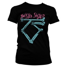 Twisted Sister Washed Logo Girly Tee T-Shirt, Farbe: nero