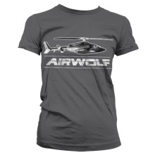 Airwolf Chopper Distressed Girly T-Shirt, Farbe: Dunkelgrau
