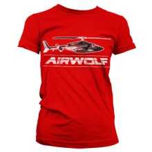 Airwolf Chopper Distressed Girly T-Shirt, Farbe: Rot