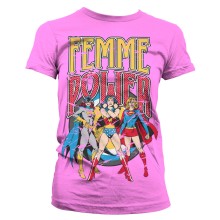 DC Comics - Wonder Woman Femme Power Girly T-Shirt, Farbe: Pink