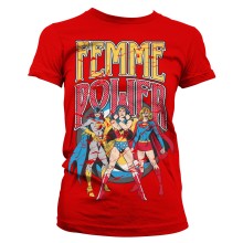 DC Comics - Wonder Woman Femme Power Girly T-Shirt, Farbe: Rot