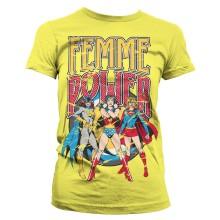 DC Comics - Wonder Woman Femme Power Girly T-Shirt, Farbe: Gelb