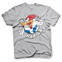 Woody Woodpecker Ha-Ha-Ha Haa-Ha T-Shirt Tee, Farbe: Grau