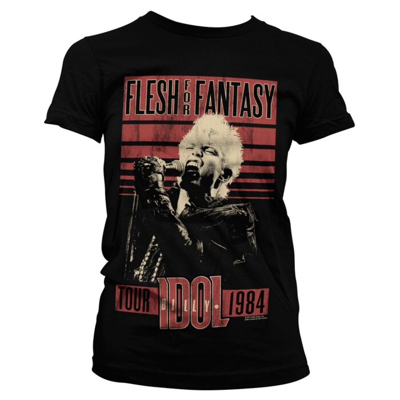 Billy Idol - Flesh For Fantasy Tour 1984 Girly Tee T-Shirt