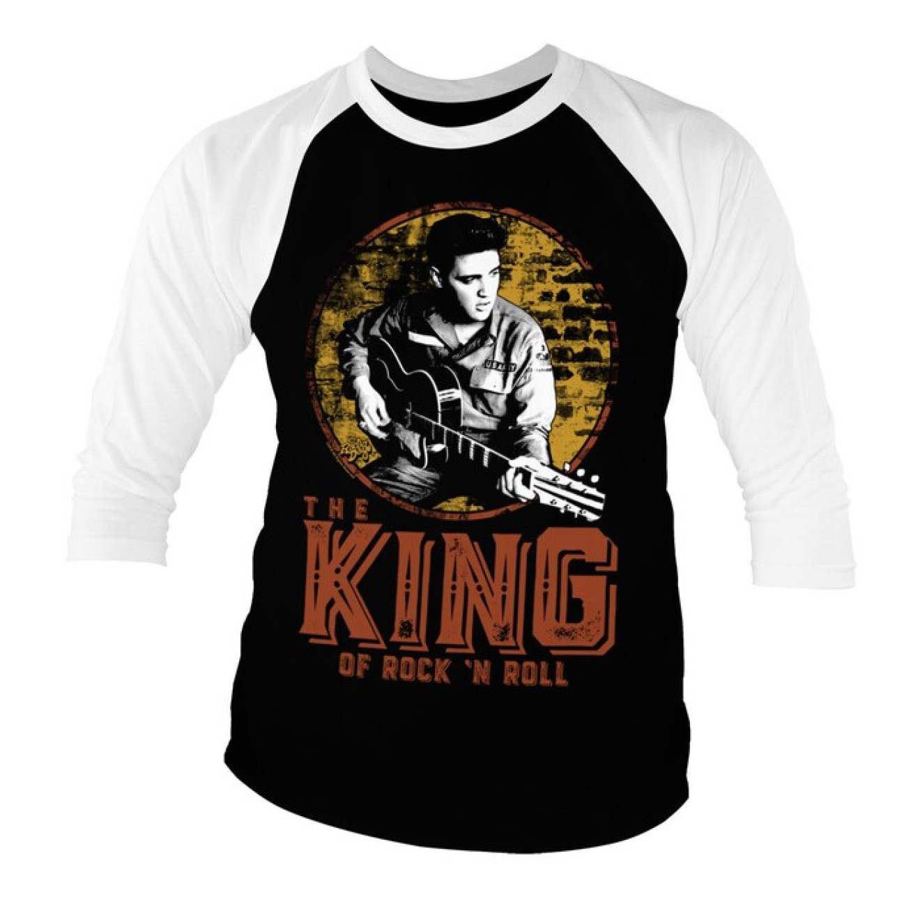 Elvis Presley - The King Of Rock 'n Roll Baseball 3/4 Sleeve Shirt