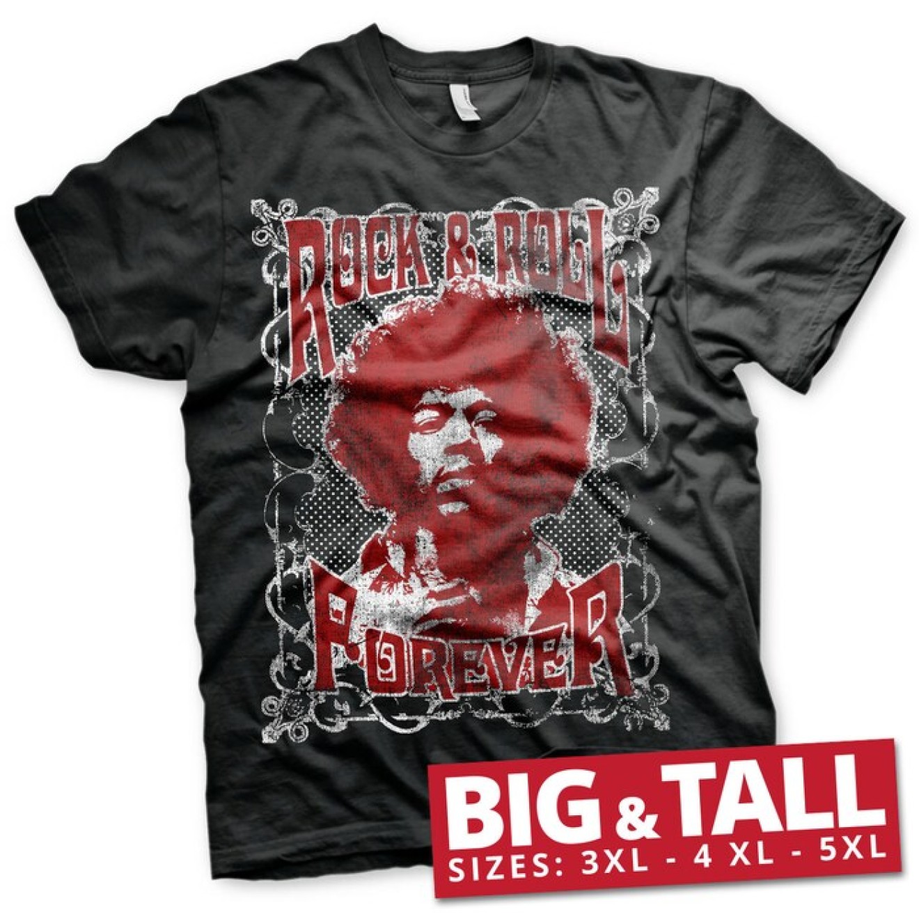 Jimi Hendrix - Rock 'n Roll Forever Big & Tall T-Shirt