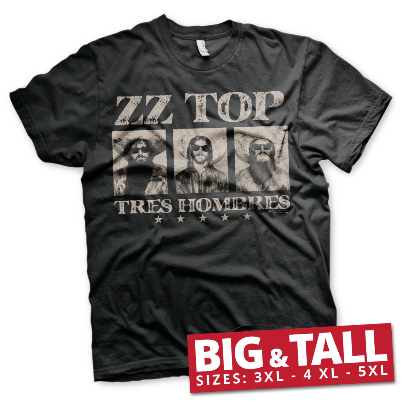 ZZ-Top - Tres Hombres Big & Tall T-Shirt Große Größen