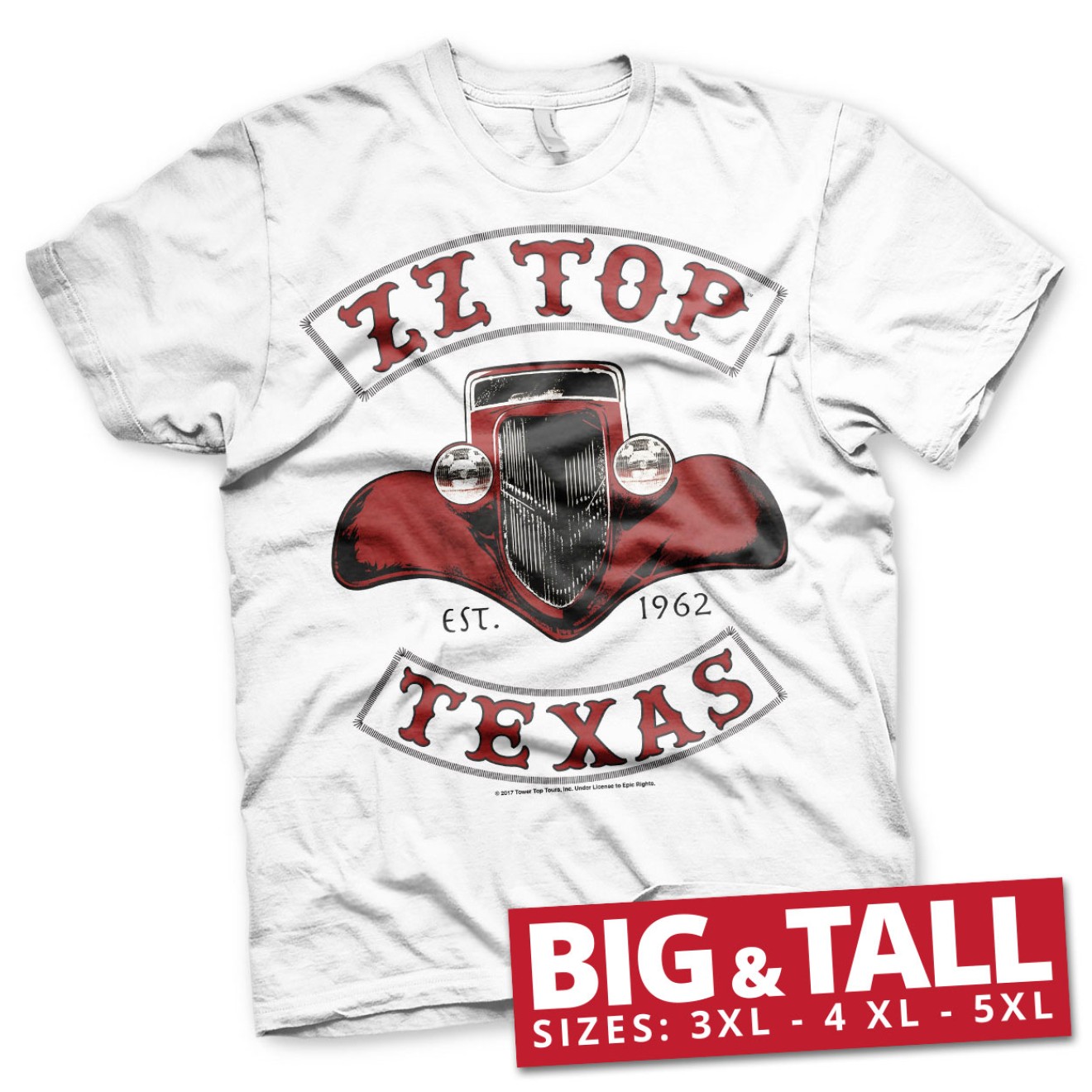 ZZ-Top - Texas 1962 Big & Tall T-Shirt Große Größen