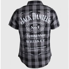 Jack Daniels - Hemd Karo Black/Grey Checks Shirt Workershirt Kurzarm